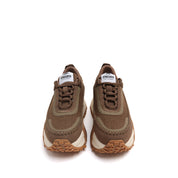 Olive Woven Knit Platform Sneakers