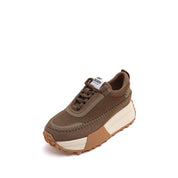 Olive Woven Knit Platform Sneakers