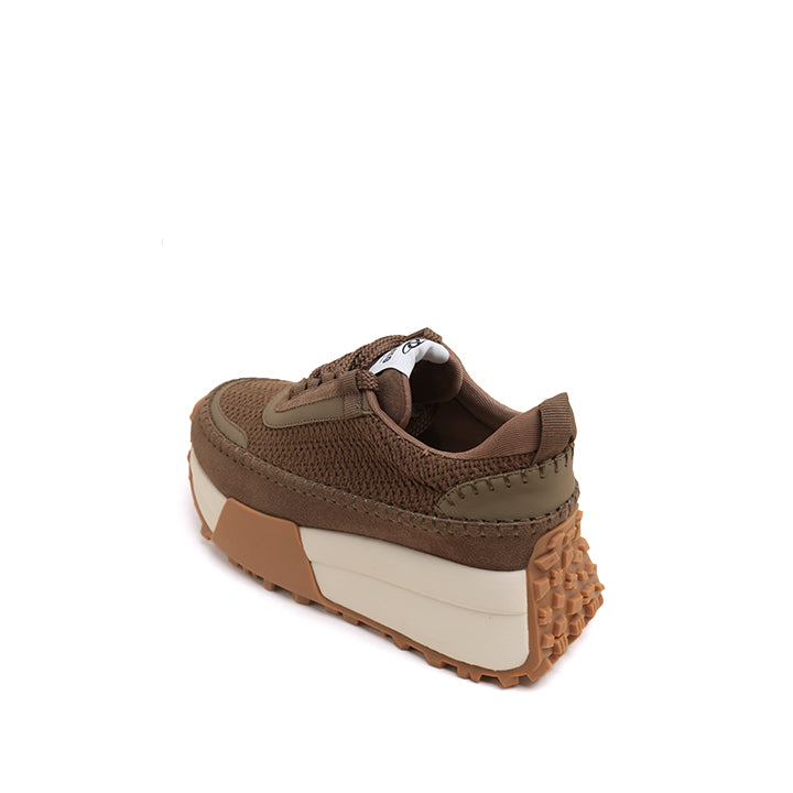 Olive Woven Knit Platform Sneakers
