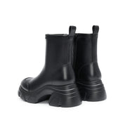 Black Sheep Leather Platform Ankle Sock Boots