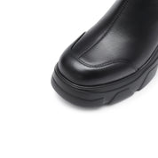 Black Sheep Leather Platform Ankle Sock Boots