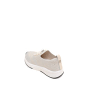 Beige Elastic Lace Up Knitted Sneakers