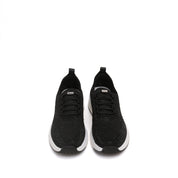 Black Elastic Lace Up Knitted Sneakers