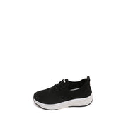Black Elastic Lace Up Knitted Sneakers