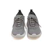 Grey Crystal Lace Up Knitted Sneakers