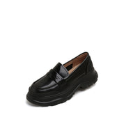 Black Leather Platform Loafers