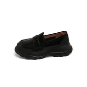 Black Leather Platform Loafers