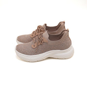 Pastel Knit Crystal Lace Up Sneakers