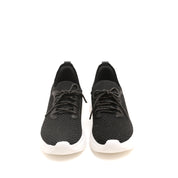 Black Knit Crystal Lace Up Sneakers