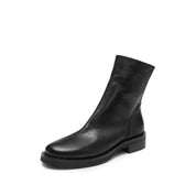Black Sheep Soft Leather Flat Ankle Boots
