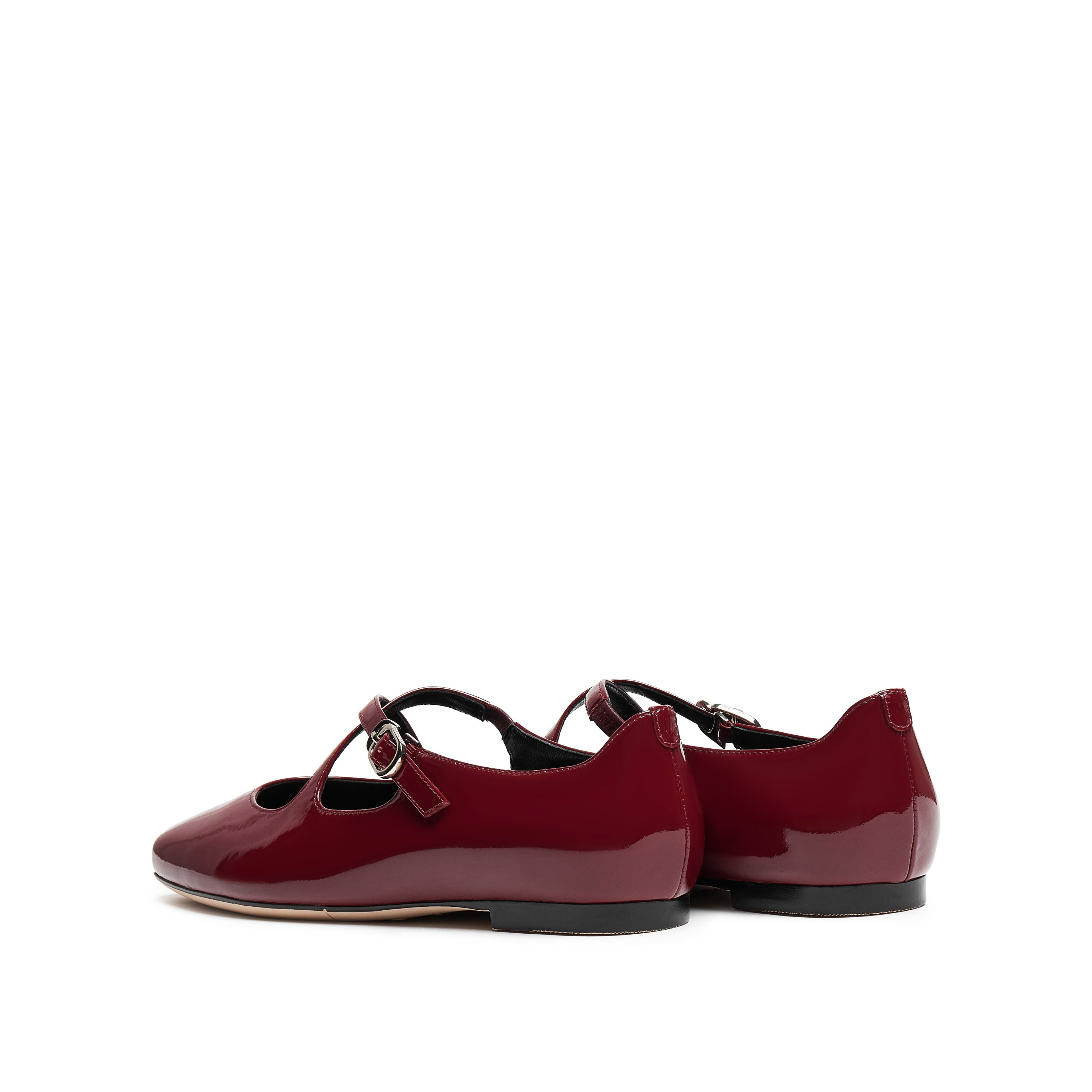 Red Patent Cross Strap Ballerina Flats