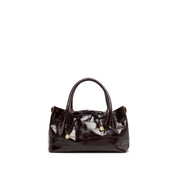 Burgundy Embossed Bow Mini Handbags