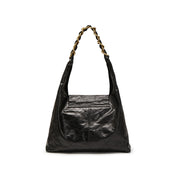 Black ST Chain Twist Lock Hobo Bags
