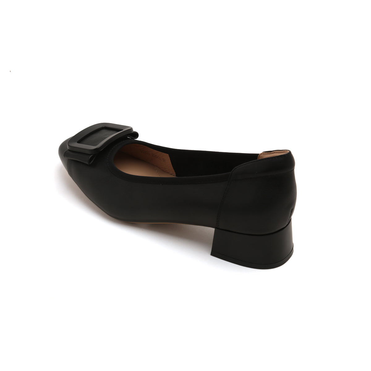 Black Bow Square Buckle Pumps