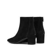 Black Suede Pointy Heeled Ankle Boots