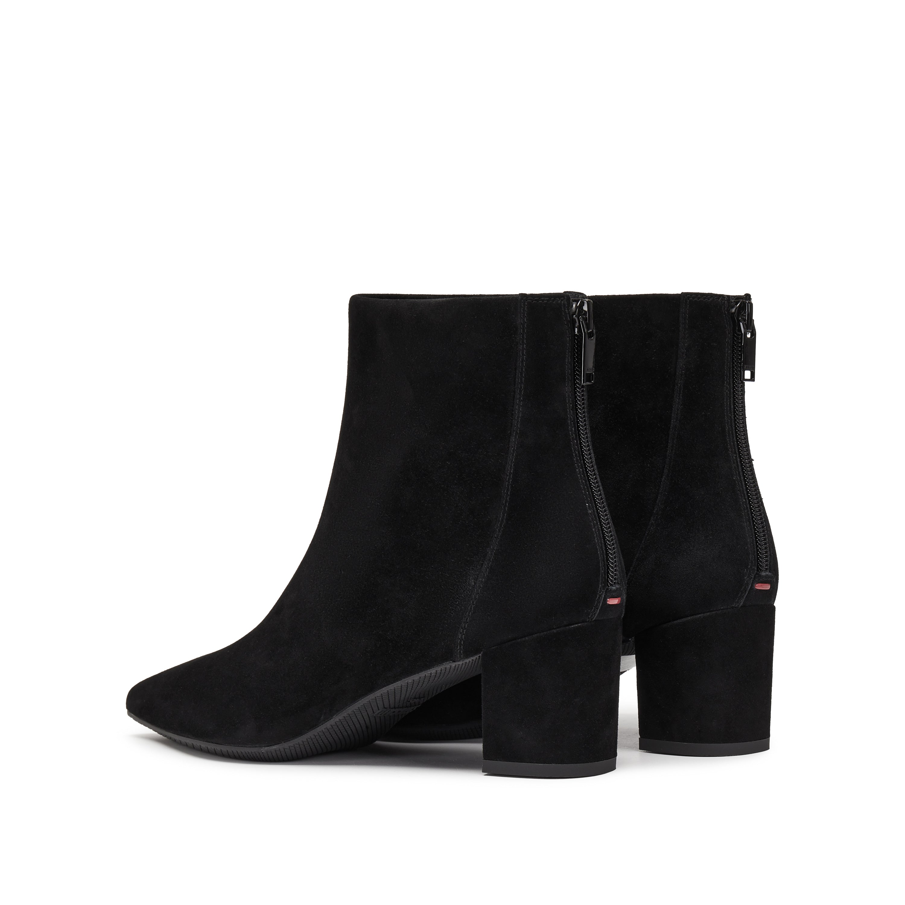 Black Suede Pointy Heeled Ankle Boots