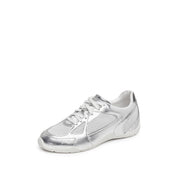 Silvery Meshed Patch Lace Up Runner