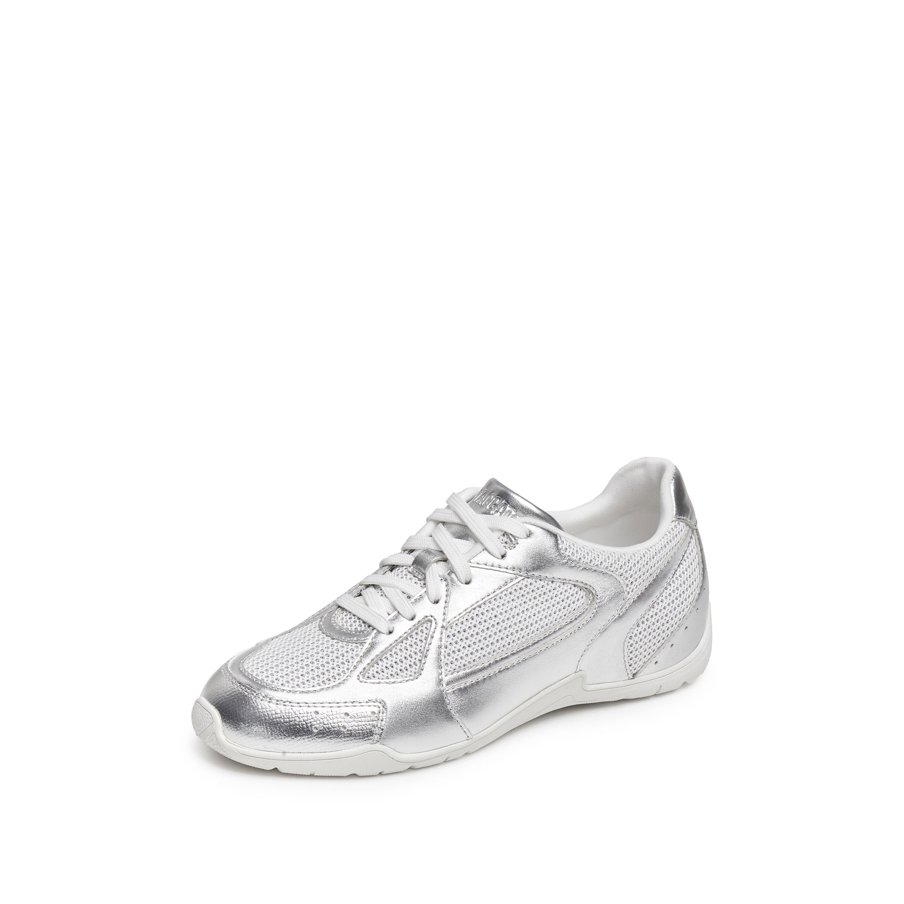 Silvery Meshed Patch Lace Up Runner