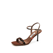 Leopard Strap Suede Heel Sandals