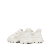 White Leather Lace Bows Chunky Sneakers