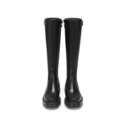 Black Buckle Under Knee Platform Riding Boots