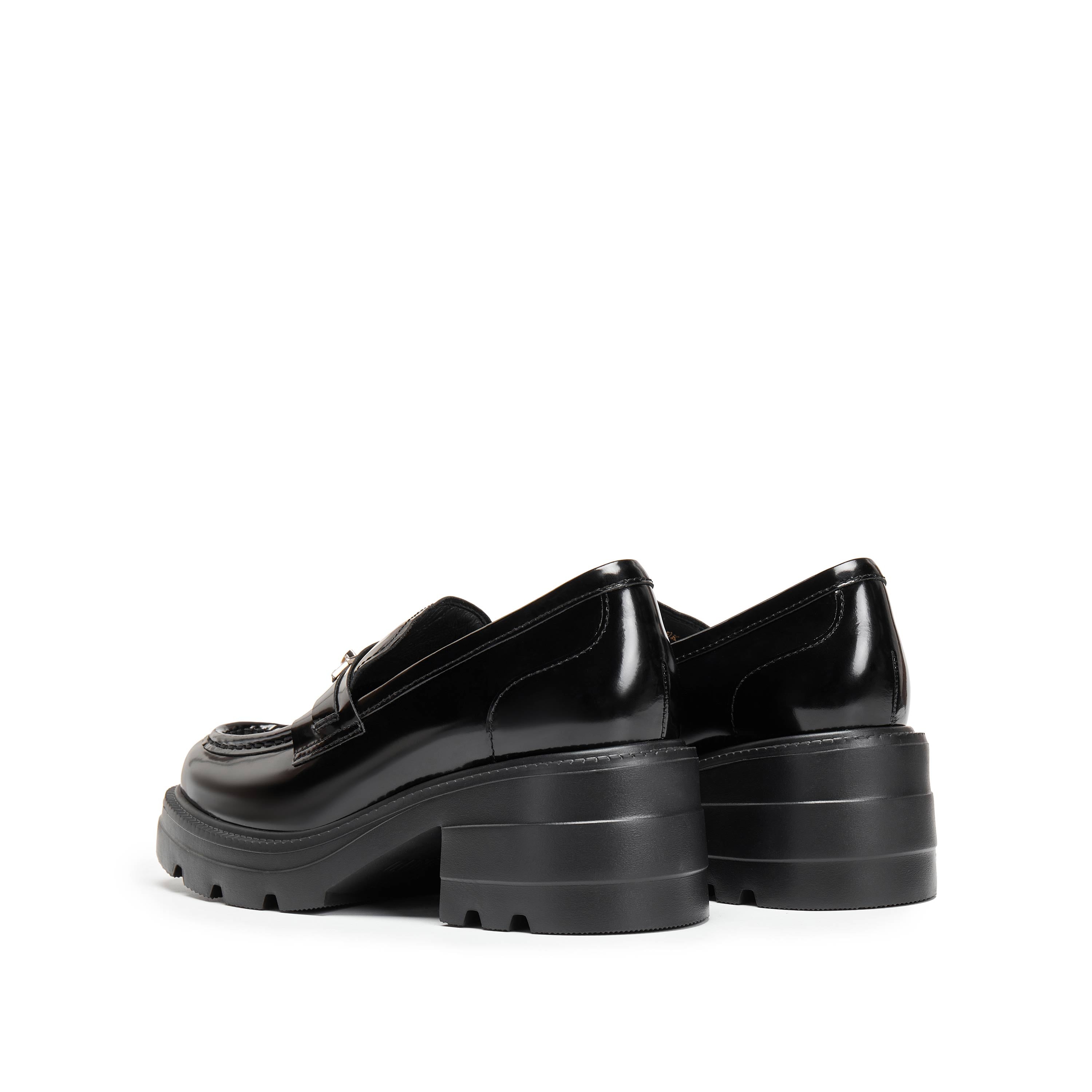 Black ST Twist Lock Heeled Loafers