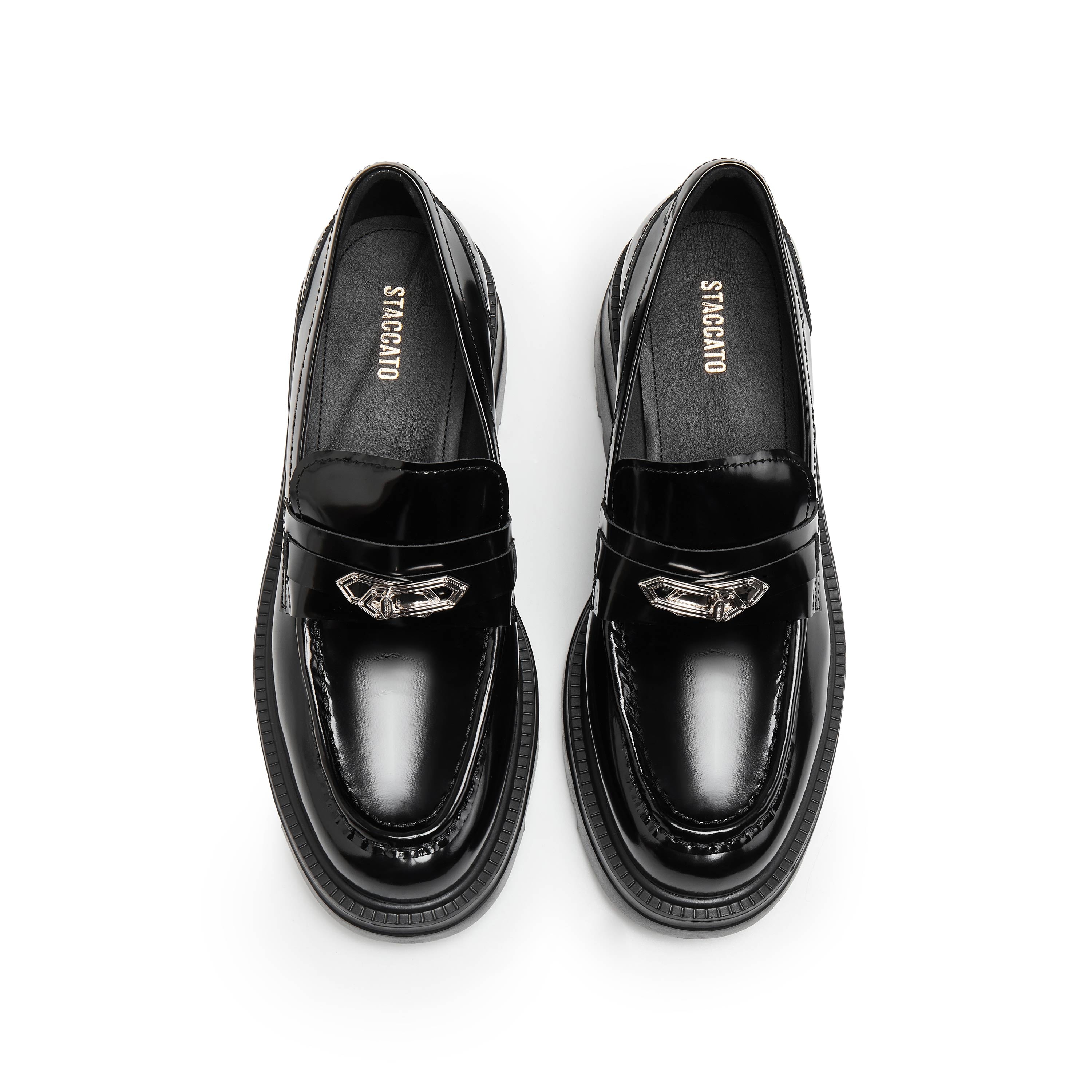 Black ST Twist Lock Heeled Loafers