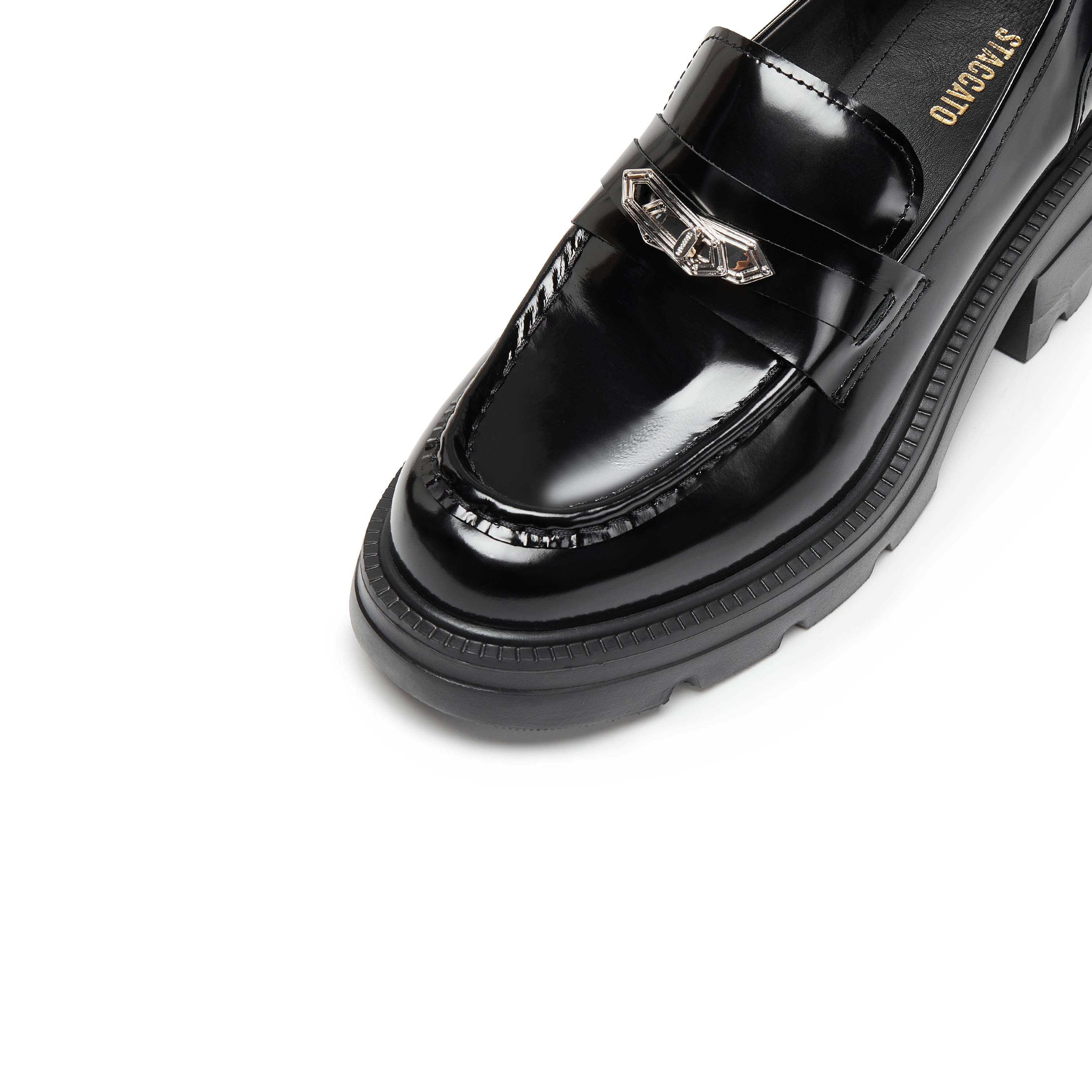 Black ST Twist Lock Heeled Loafers