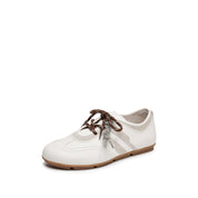 Beige Leather Casual Sneakers