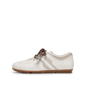 Beige Leather Casual Sneakers