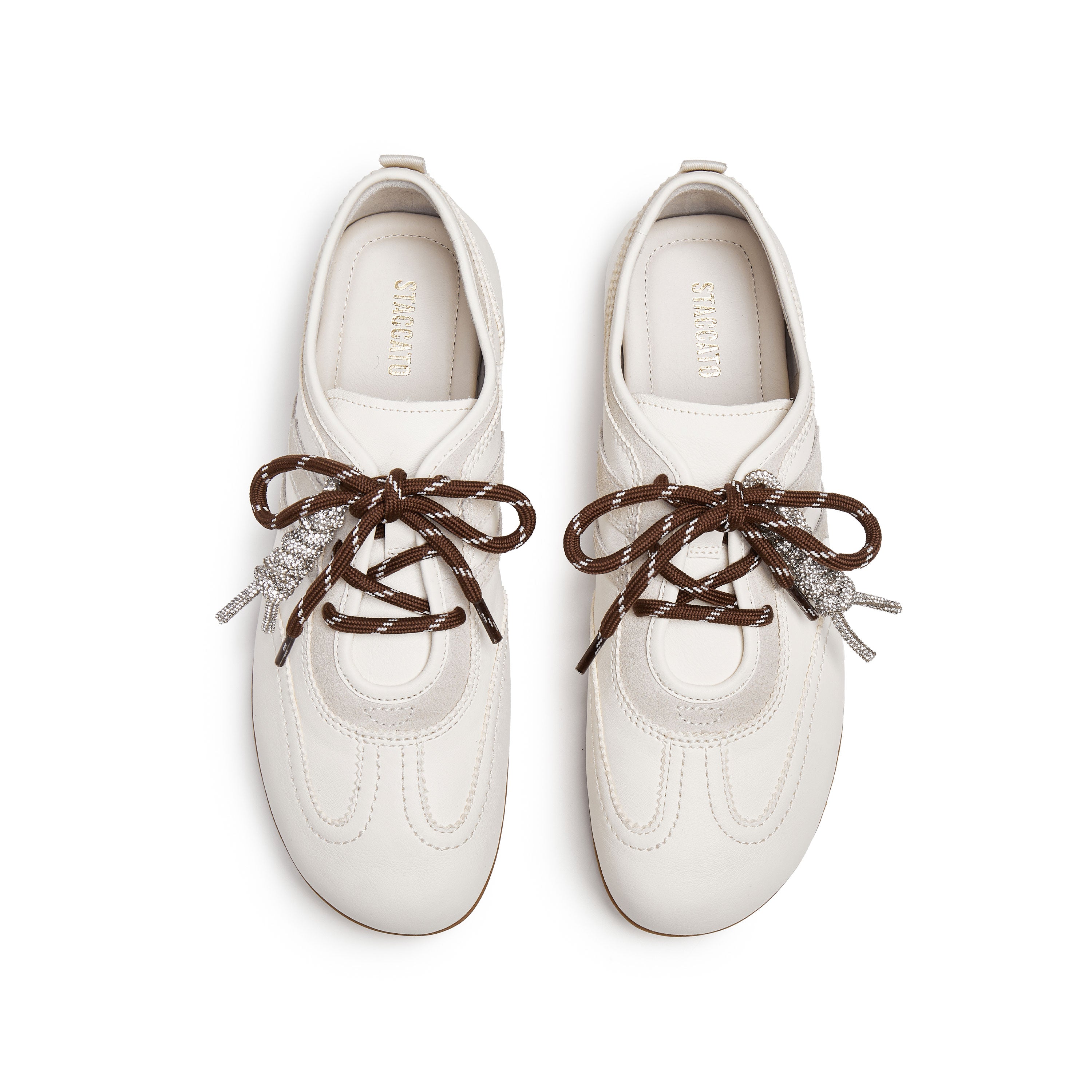 Beige Leather Casual Sneakers