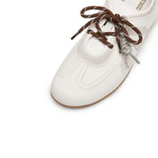 Beige Leather Casual Sneakers