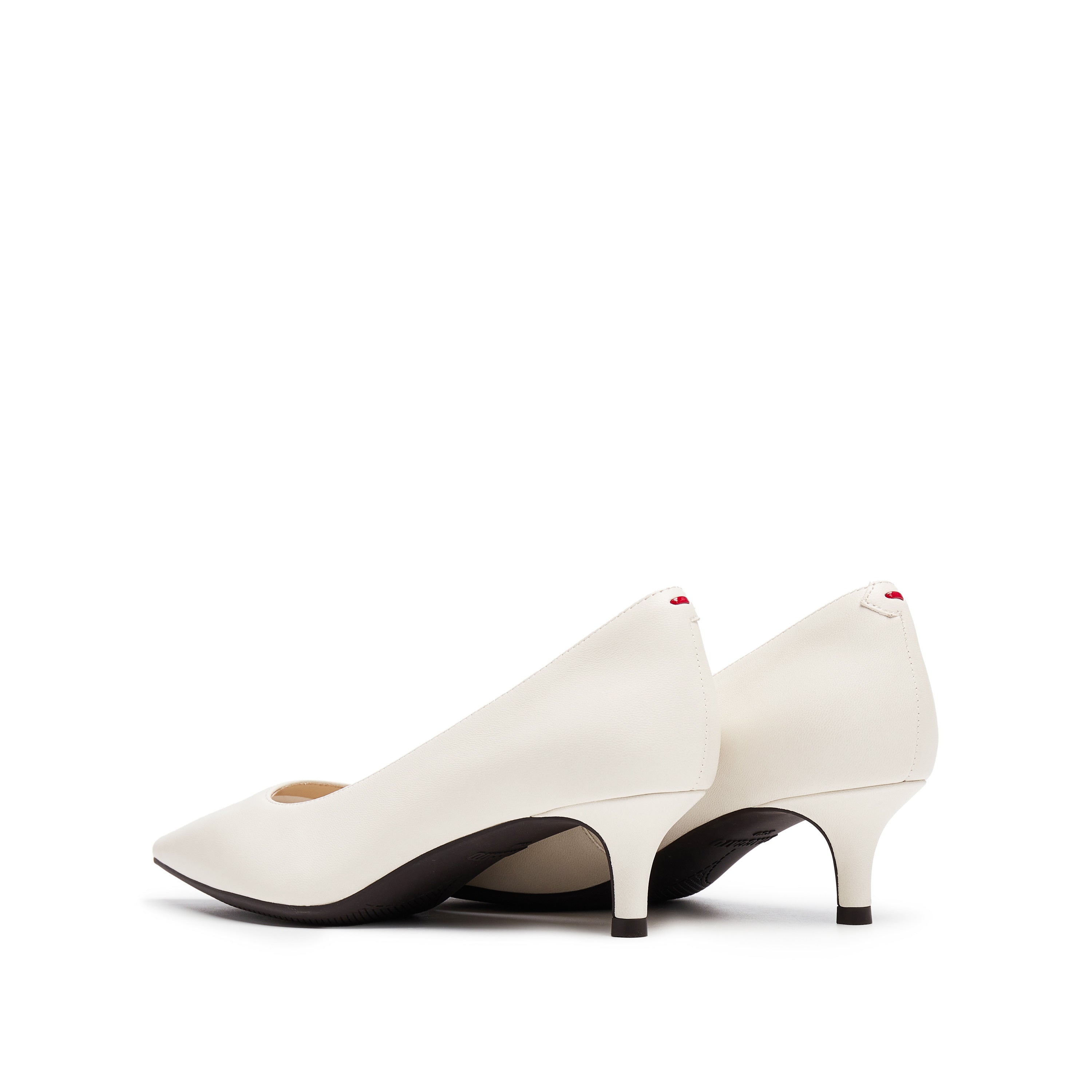 Beige Sheep Leather Pointy Toe Pumps