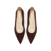 Brown Suede Pointy Toe Pumps