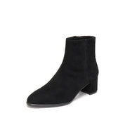 Black Suede Elegant Heeled Ankle Boots