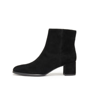 Black Suede Elegant Heeled Ankle Boots