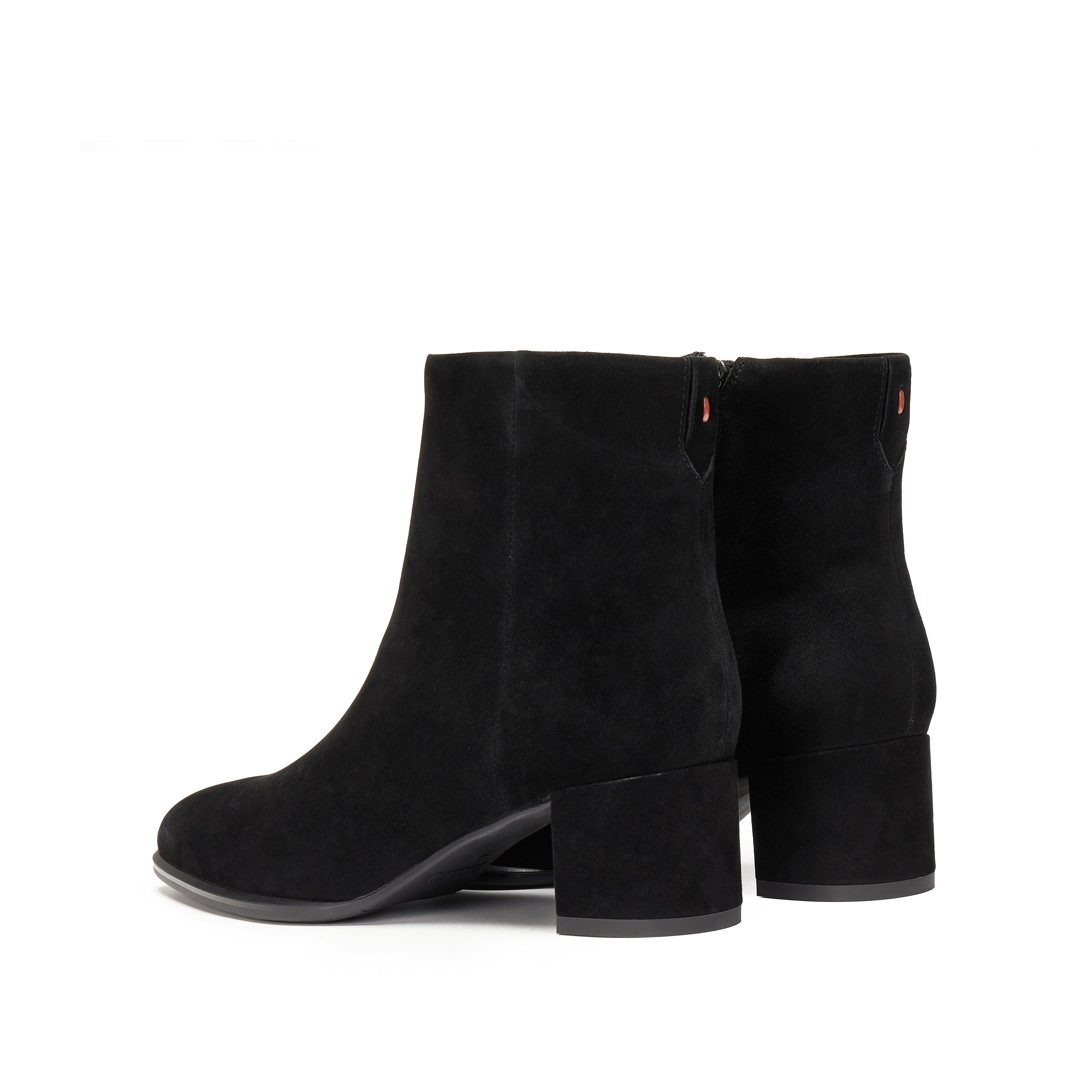 Black Suede Elegant Heeled Ankle Boots