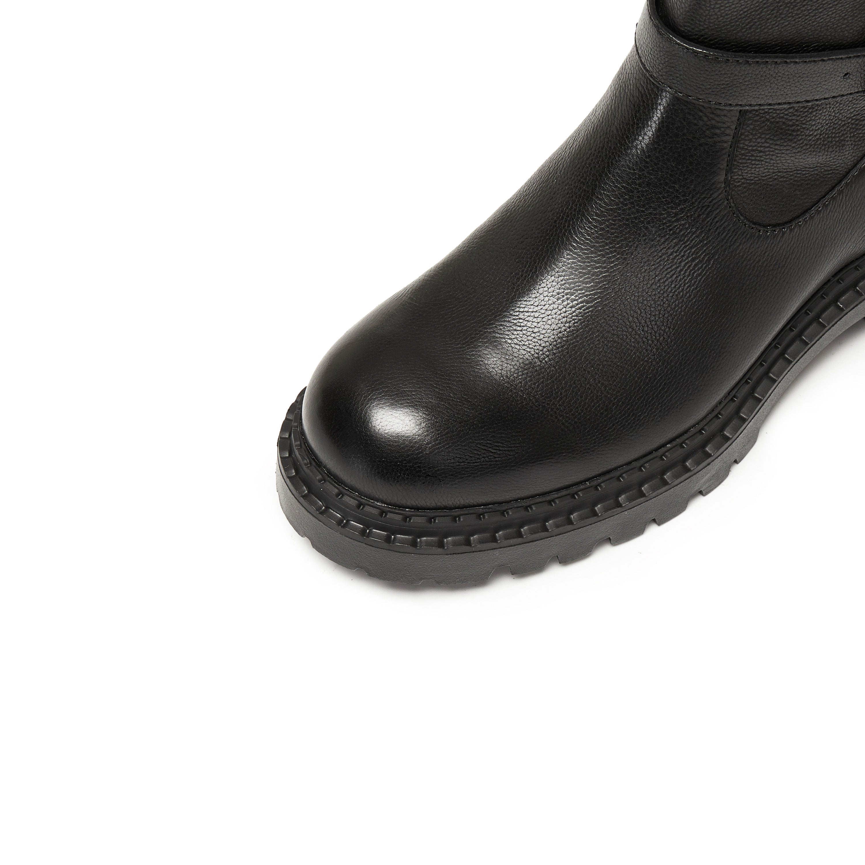 Black Double Buckle Ankle Riding Boots