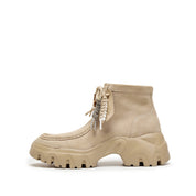 Beads Taupe Suede Loafer Worker Boots