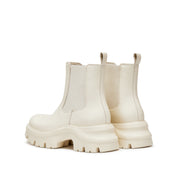 Beige Leather Sporty Chunky Charles Boots