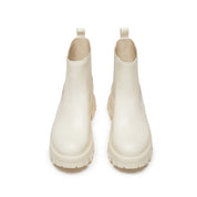 Beige Leather Sporty Chunky Charles Boots