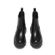 Black Leather Sporty Chunky Charles Boots