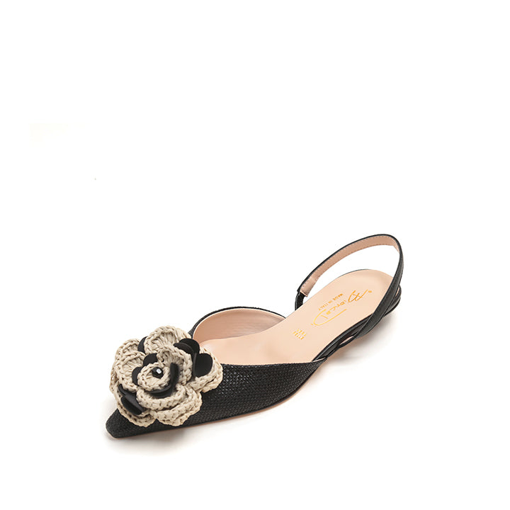 ST x CANAPE Black Rose Slingback Flats
