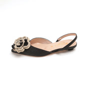 ST x CANAPE Black Rose Slingback Flats