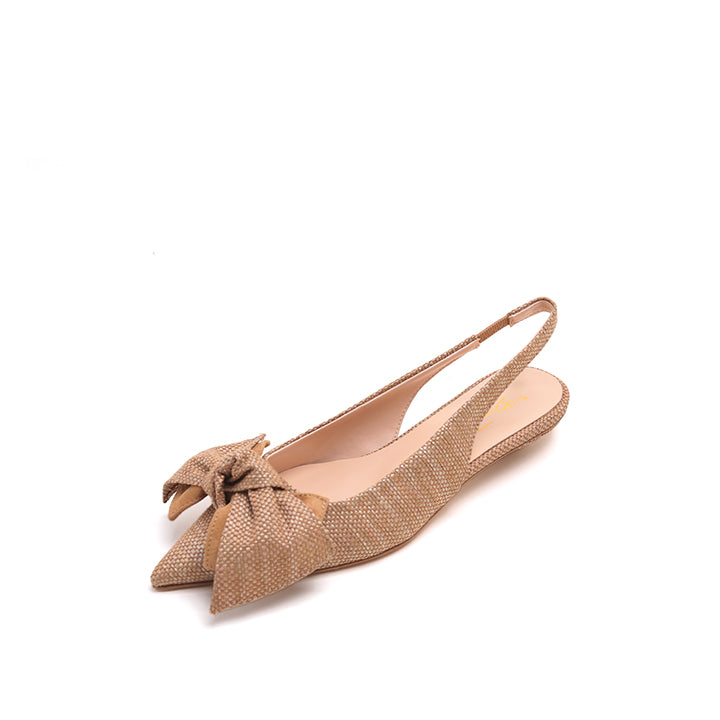 ST x CANAPE Camel Bow Slingback Flats