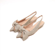 ST x CANAPE Beige Bow Slingback Flats