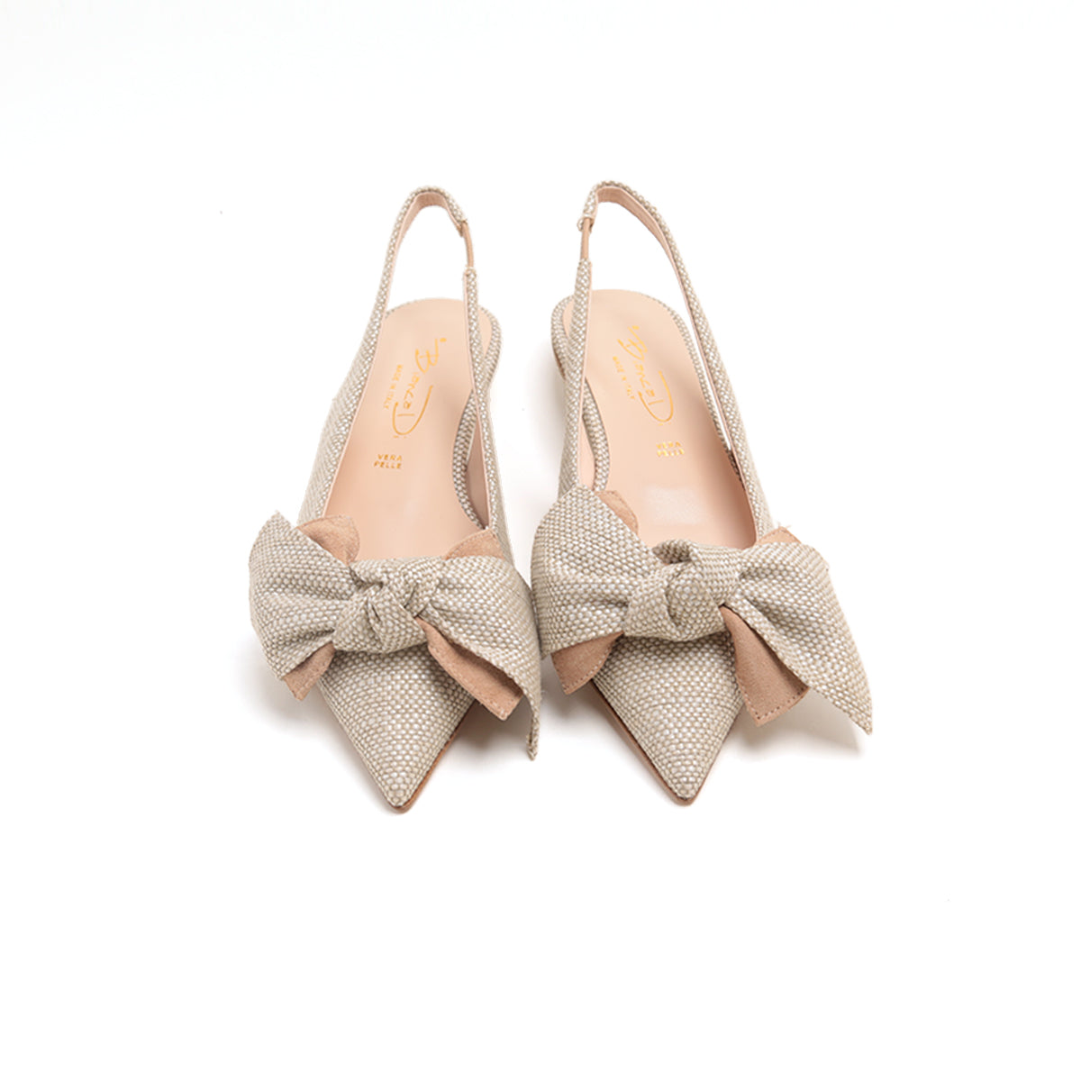 ST x CANAPE Beige Bow Slingback Flats