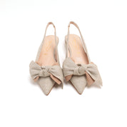 ST x CANAPE Beige Bow Slingback Flats