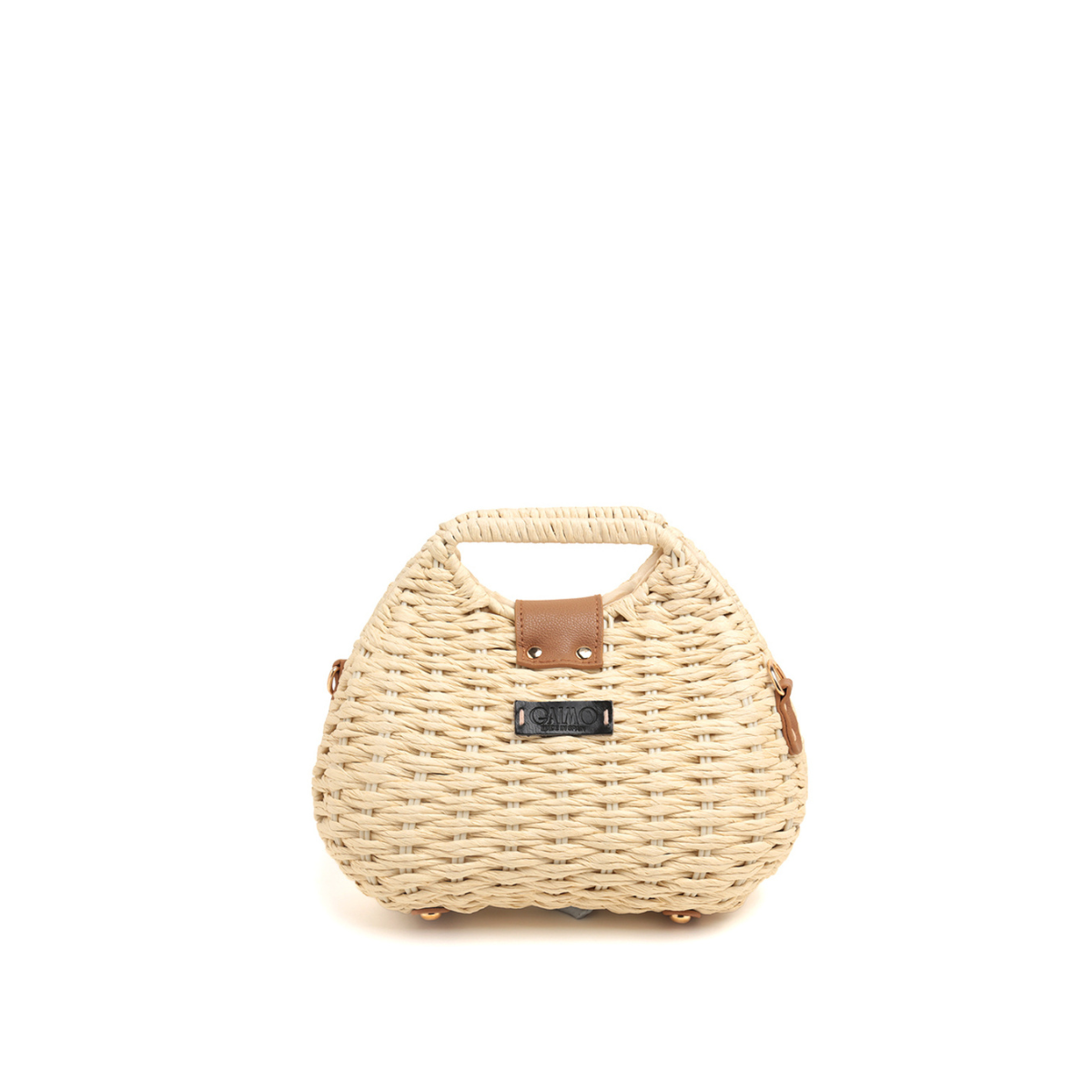 ST x GAIMO Beige Straw Crossbody Basket Bag