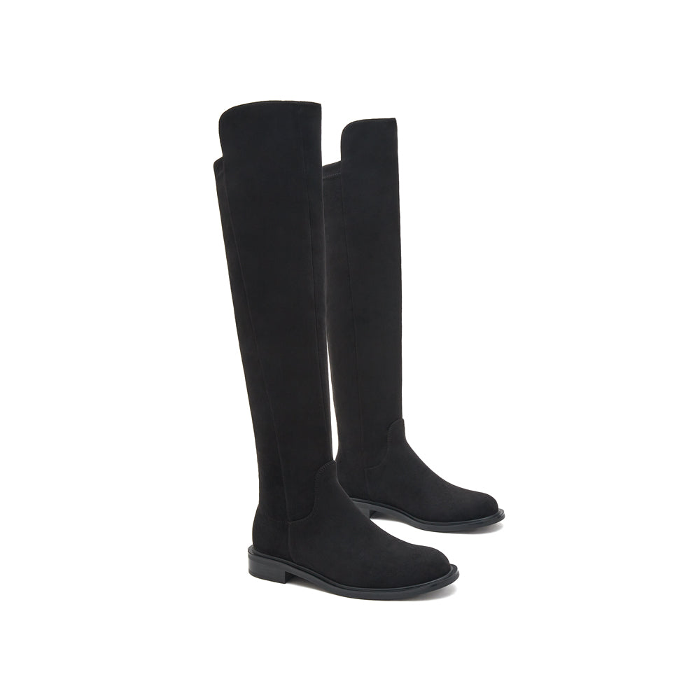 Black Over The Knee Sock Boots